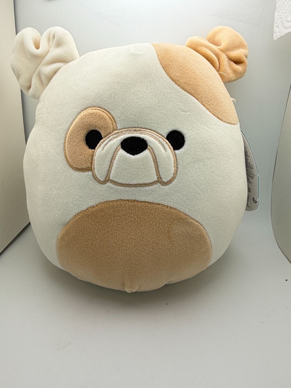 Squishmallows Brock The Bulldog Plush Toy 8 Inch Tan & White Soft Stuffed Animal